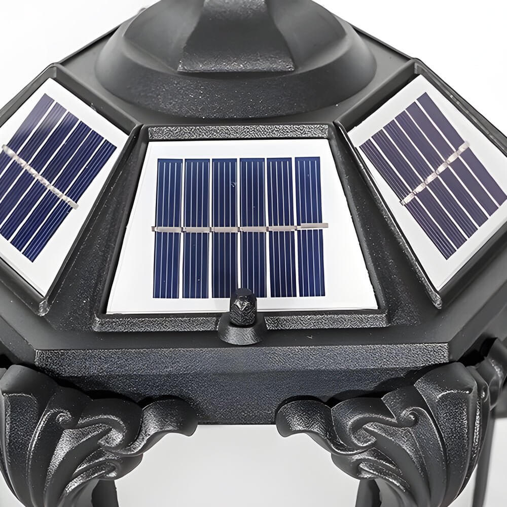WINTHORPE SOLAR-POWERED PIER LIGHT WITH BRONZE ACCENTS, 14.6/17.7 INCHES