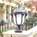 WINTHORPE SOLAR-POWERED PIER LIGHT WITH BRONZE ACCENTS, 14.6/17.7 INCHES