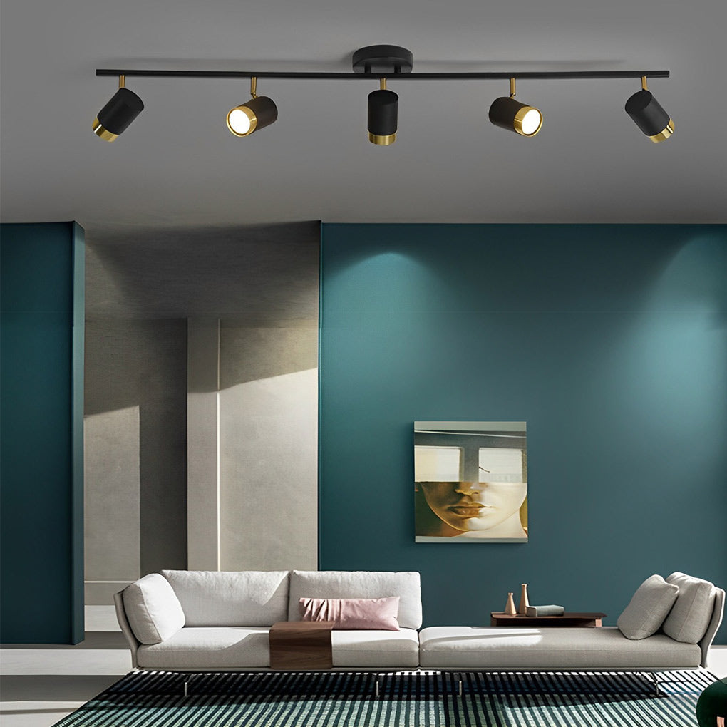 1. **WILLOUGHBY TRIO GU10 LED TRACK SPOTLIGHT** - A sophisticated three-light adjustable spotlight featuring COB technology for focused illumination.

2. **FENWICK QUAD GU10 LED TRACK LIGHT** - A refined four-light surface-mounted spotlight designed for v