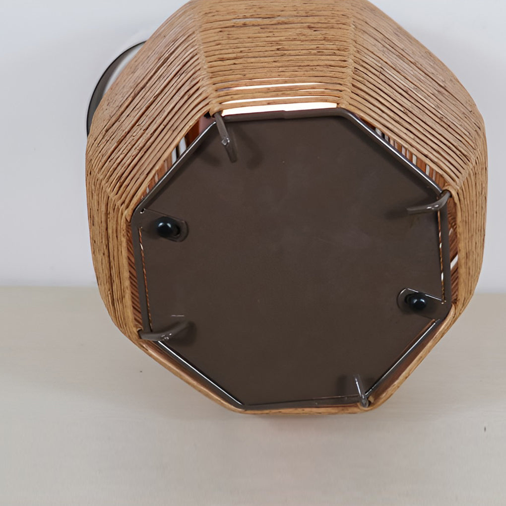 WINTERBOURNE RATTAN LED GLOBE OUTDOOR LANTERN