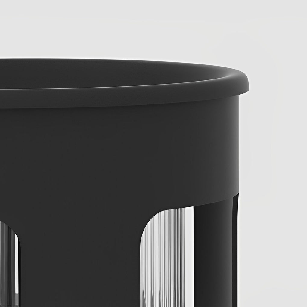 WINDSOR SOLAR-ILLUMINATED CIRCULAR OUTDOOR LAMP WITH UNDERSTATED BASE LIGHTING