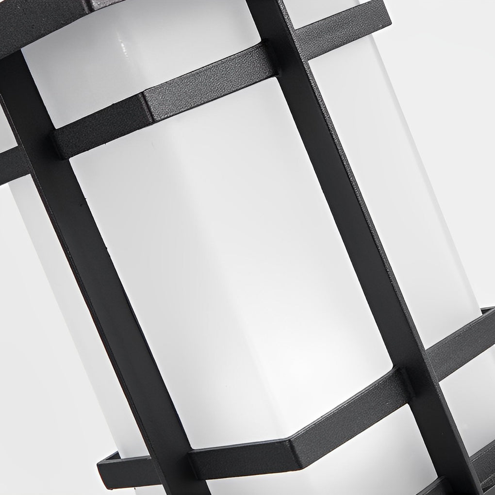 CHENWEN SOLAR-POWERED BOLLARD LIGHT WITH TRADITIONAL ASIAN CANOPY, WEATHER-RESISTANT OUTDOOR LUMINAIRE