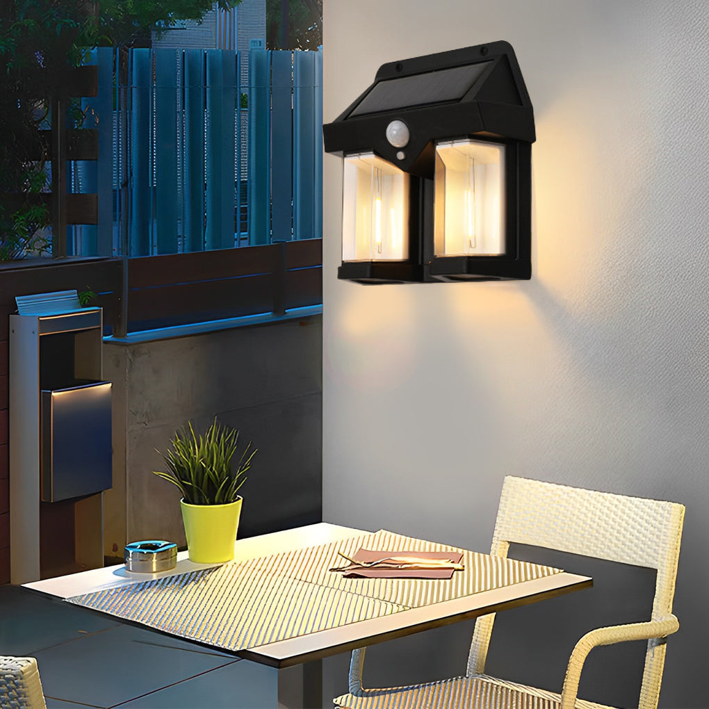 WINDSOR GLOW SOLAR WALL LANTERN WITH MOTION DETECTION