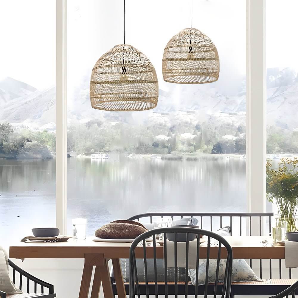 RIVERTON NATURAL WOVEN DOME LIGHTING FIXTURE