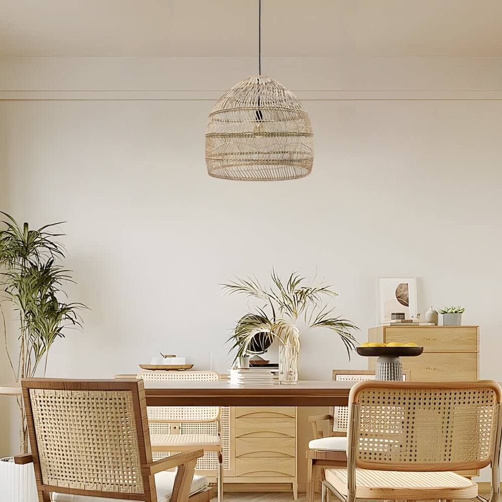 RIVERTON NATURAL WOVEN DOME LIGHTING FIXTURE
