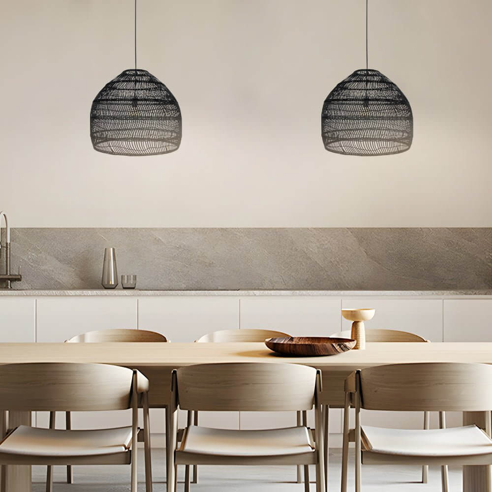 RIVERTON NATURAL WOVEN DOME LIGHTING FIXTURE