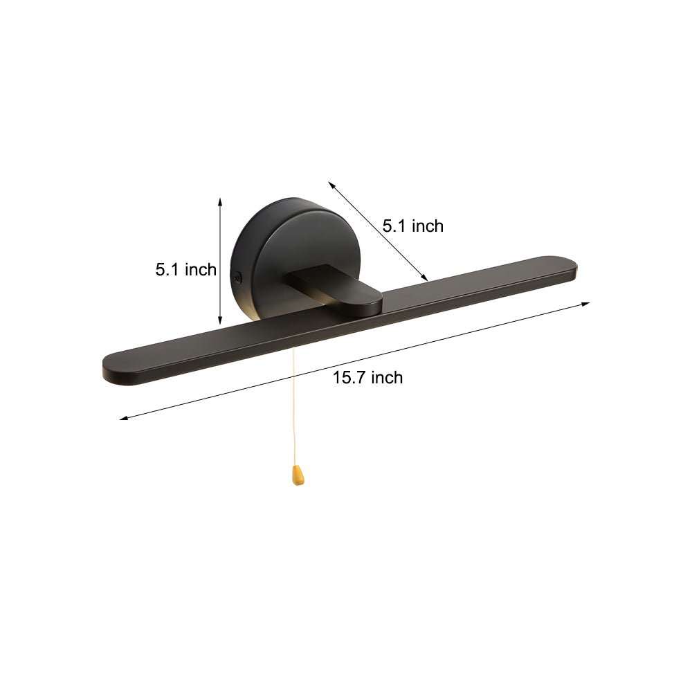 RAVENHURST 15.74'' PULL ROPE LED LINEAR VANITY LIGHT IN BLACK AND BRONZE