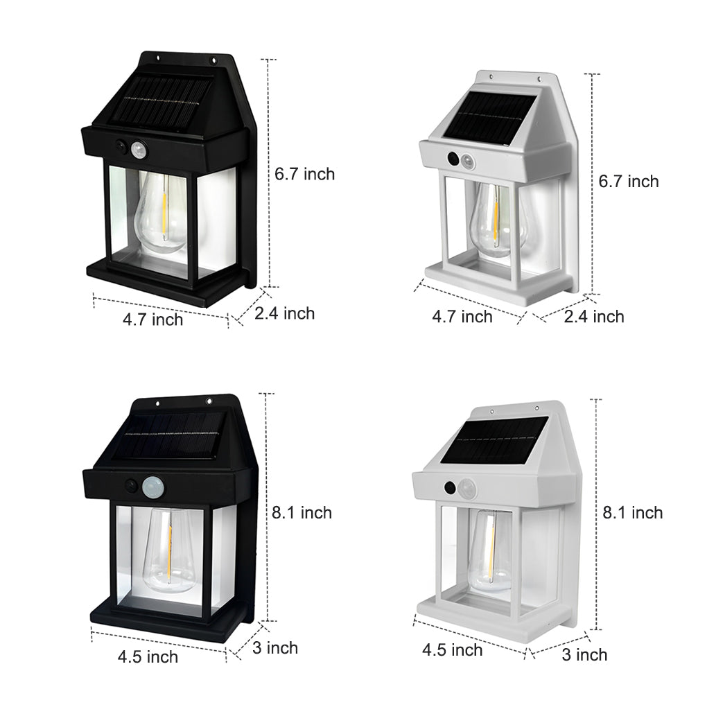 WINDSOR GLOW SOLAR WALL LANTERN WITH MOTION DETECTION