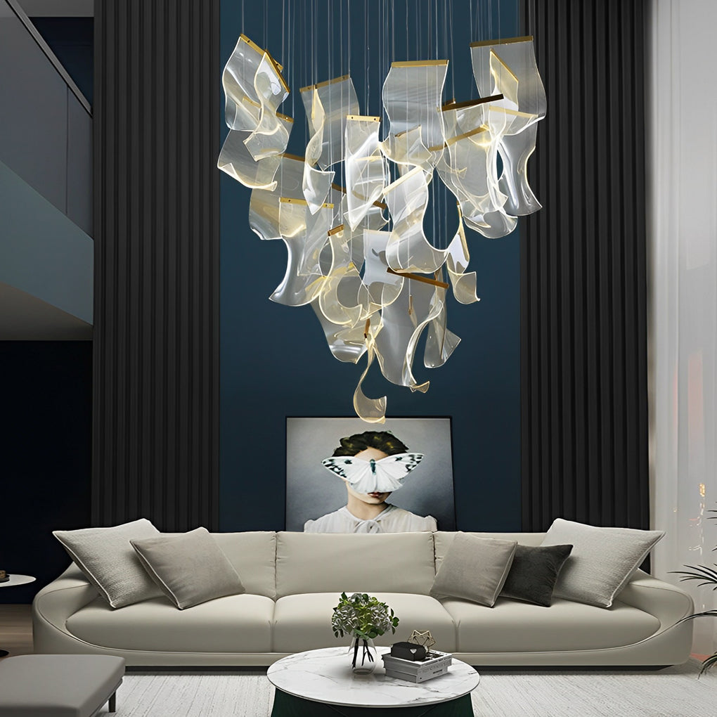 FELSTED CURVATURE ACRYLIC LED CHANDELIER WITH GRADUAL DIMMING