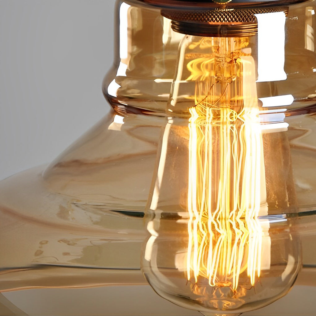 WINTHORPE SMOKED GLASS INDUSTRIAL HANGING LANTERN