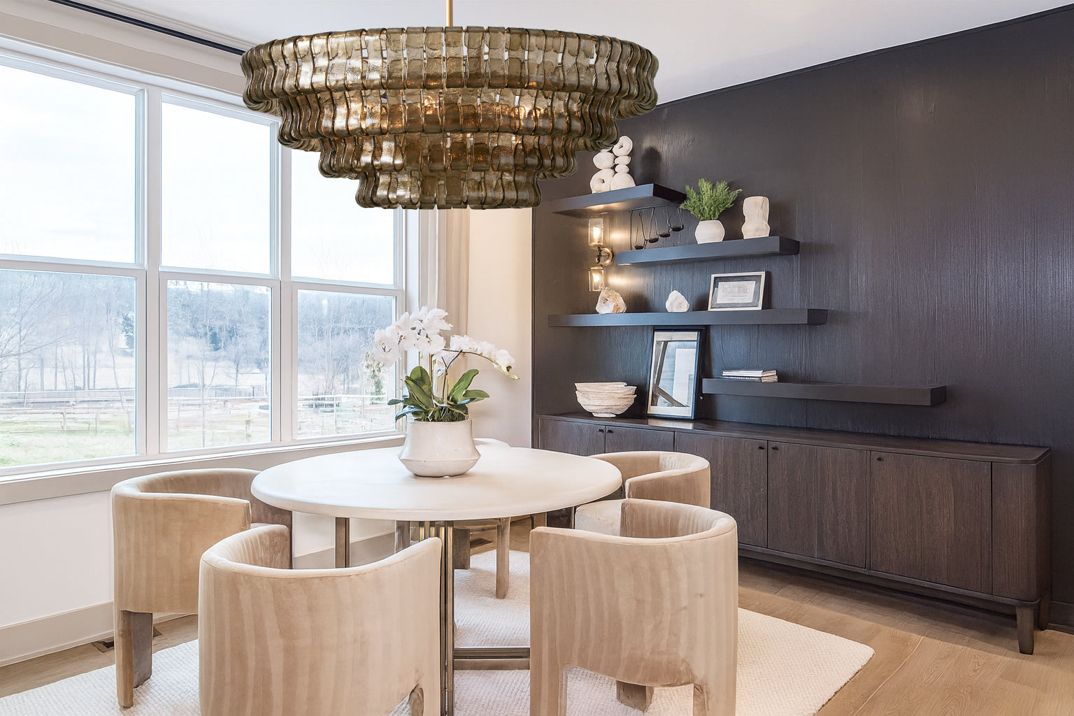 VERONA SMOKE-LACED CIRCULAR LIGHTING FIXTURE