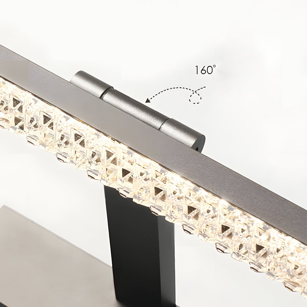 BRIGHTON CRYSTAL GLOW ADJUSTABLE BATHROOM LIGHTING FIXTURE WITH DIMMABLE ACRYLIC SHADE