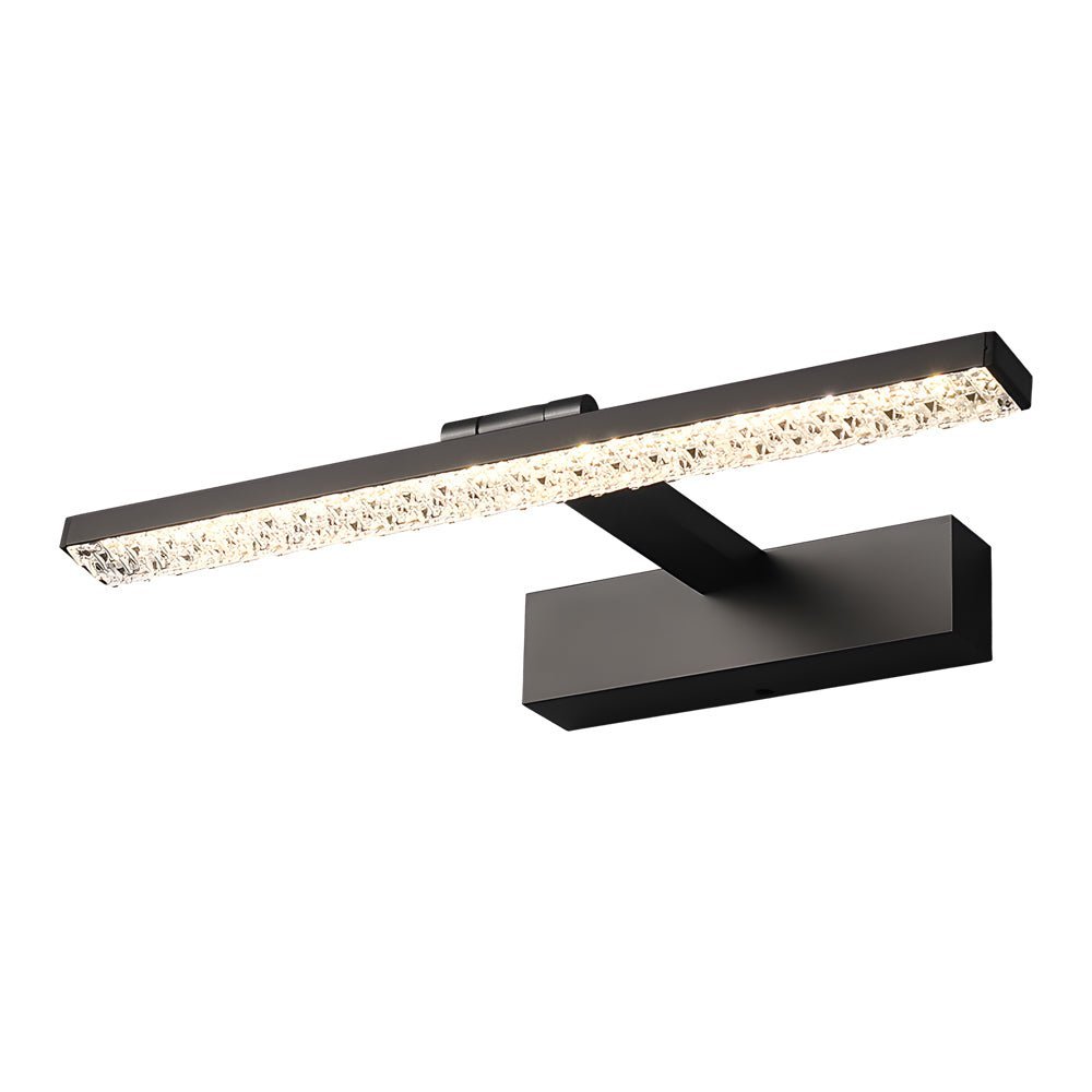 BRIGHTON CRYSTAL GLOW ADJUSTABLE BATHROOM LIGHTING FIXTURE WITH DIMMABLE ACRYLIC SHADE