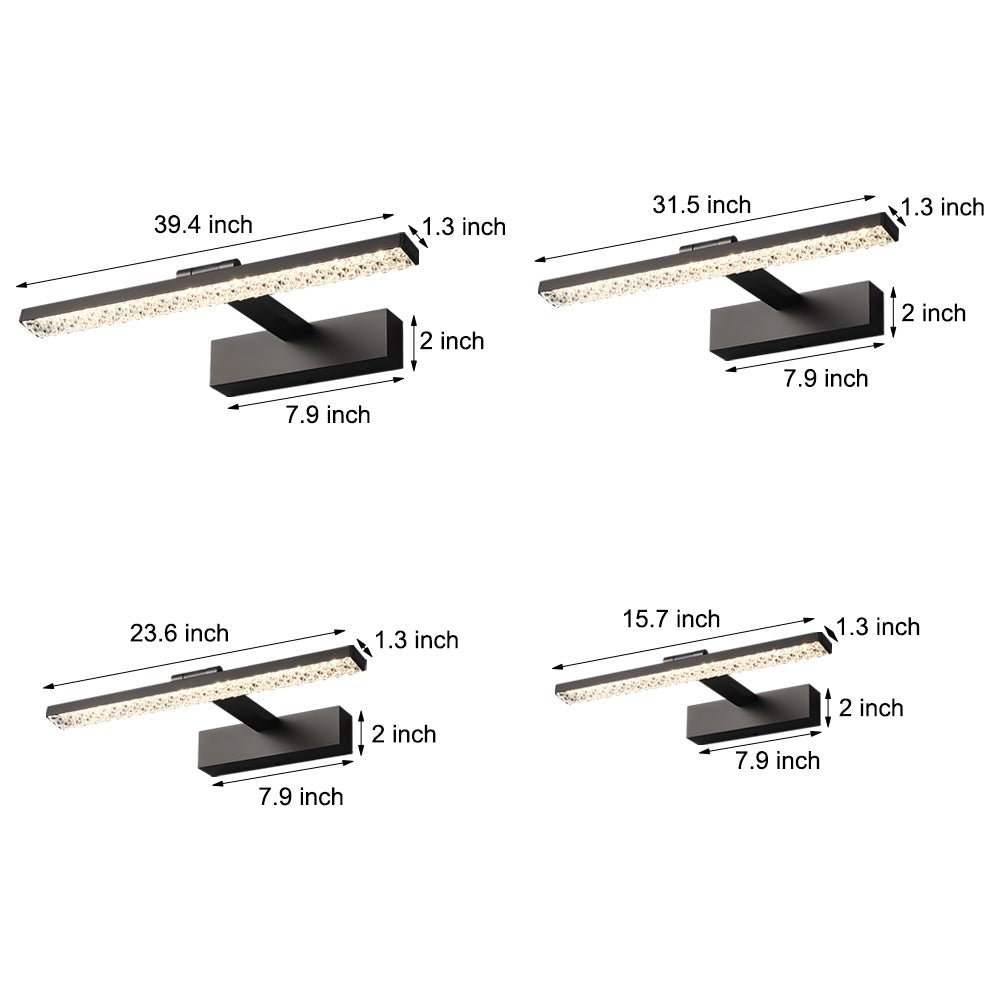 BRIGHTON CRYSTAL GLOW ADJUSTABLE BATHROOM LIGHTING FIXTURE WITH DIMMABLE ACRYLIC SHADE