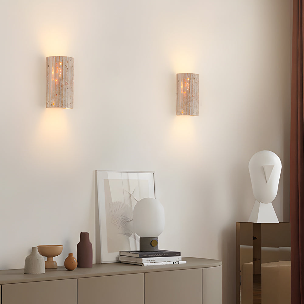 WINCHESTER RECTANGULAR WALL SCONCE WITH DUAL ILLUMINATION IN FAUX ALABASTER