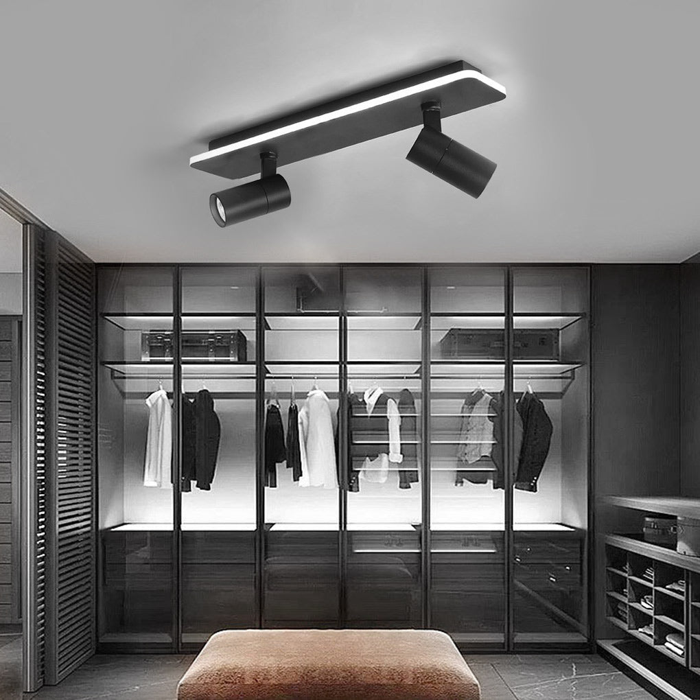 WINTHORPE RECTANGULAR LED FLUSH MOUNT SPOTLIGHT WITH ADJUSTABLE BEAMS