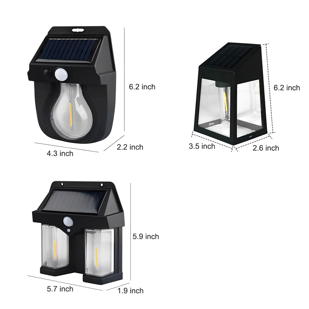 WINDSOR GLOW SOLAR WALL LANTERN WITH MOTION DETECTION
