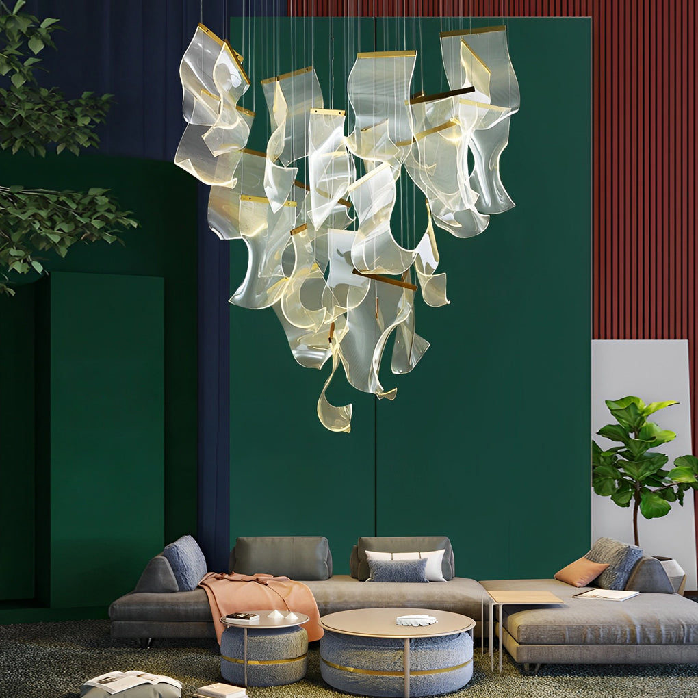 FELSTED CURVATURE ACRYLIC LED CHANDELIER WITH GRADUAL DIMMING