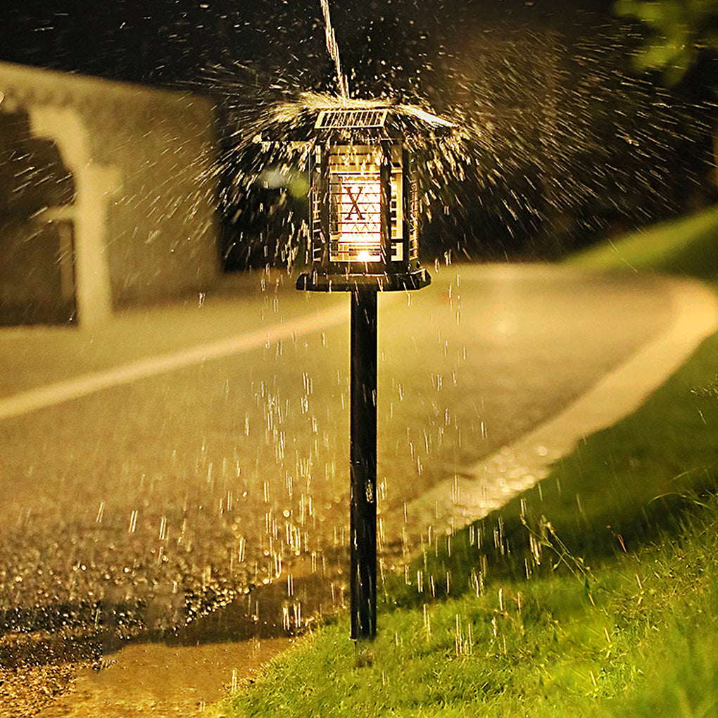 WINDSOR SOLAR MOSQUITO REPELLENT LANTERN WITH DUAL ILLUMINATION AND WEATHERPROOF DESIGN