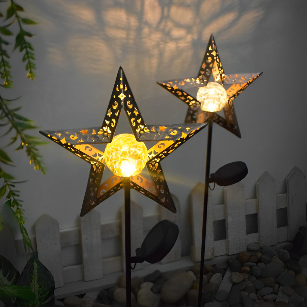 ASTRAL EMBER SOLAR GARDEN LANTERN WITH CELESTIAL PROJECTION