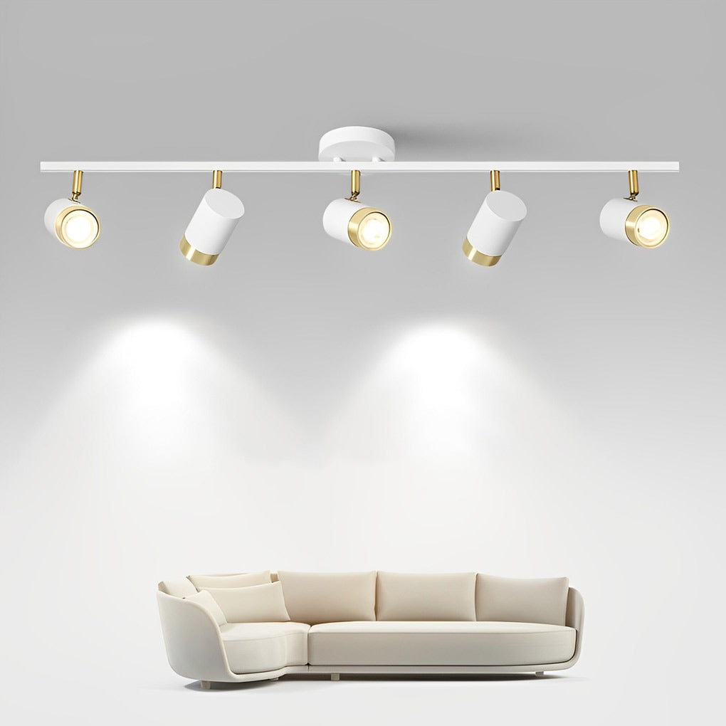 1. **WILLOUGHBY TRIO GU10 LED TRACK SPOTLIGHT** - A sophisticated three-light adjustable spotlight featuring COB technology for focused illumination.

2. **FENWICK QUAD GU10 LED TRACK LIGHT** - A refined four-light surface-mounted spotlight designed for v