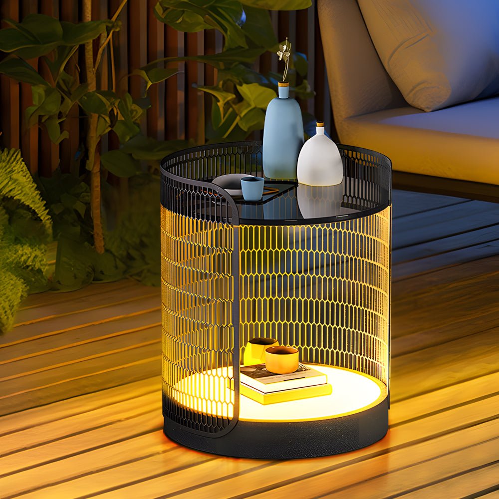 WINDSOR HEIGHTS 19-INCH LED MESH OUTDOOR LAMP WITH TABLE