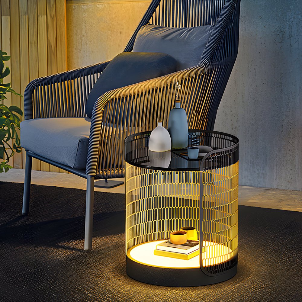 WINDSOR HEIGHTS 19-INCH LED MESH OUTDOOR LAMP WITH TABLE