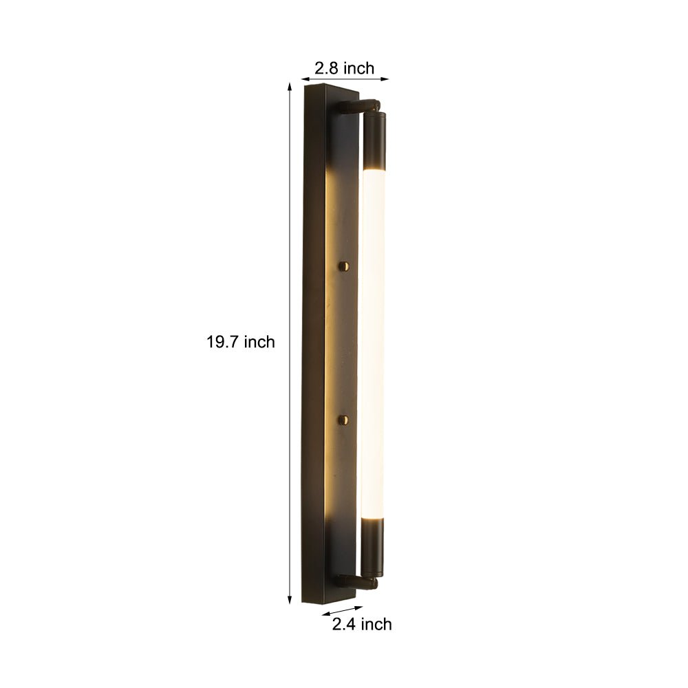 WINTERBORN ACRYLIC TUBE LED WALL SCONCE - Black, Gold, and Chrome Accents