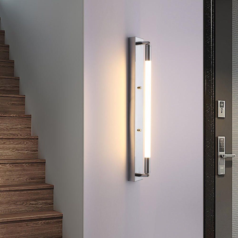 WINTERBORN ACRYLIC TUBE LED WALL SCONCE - Black, Gold, and Chrome Accents