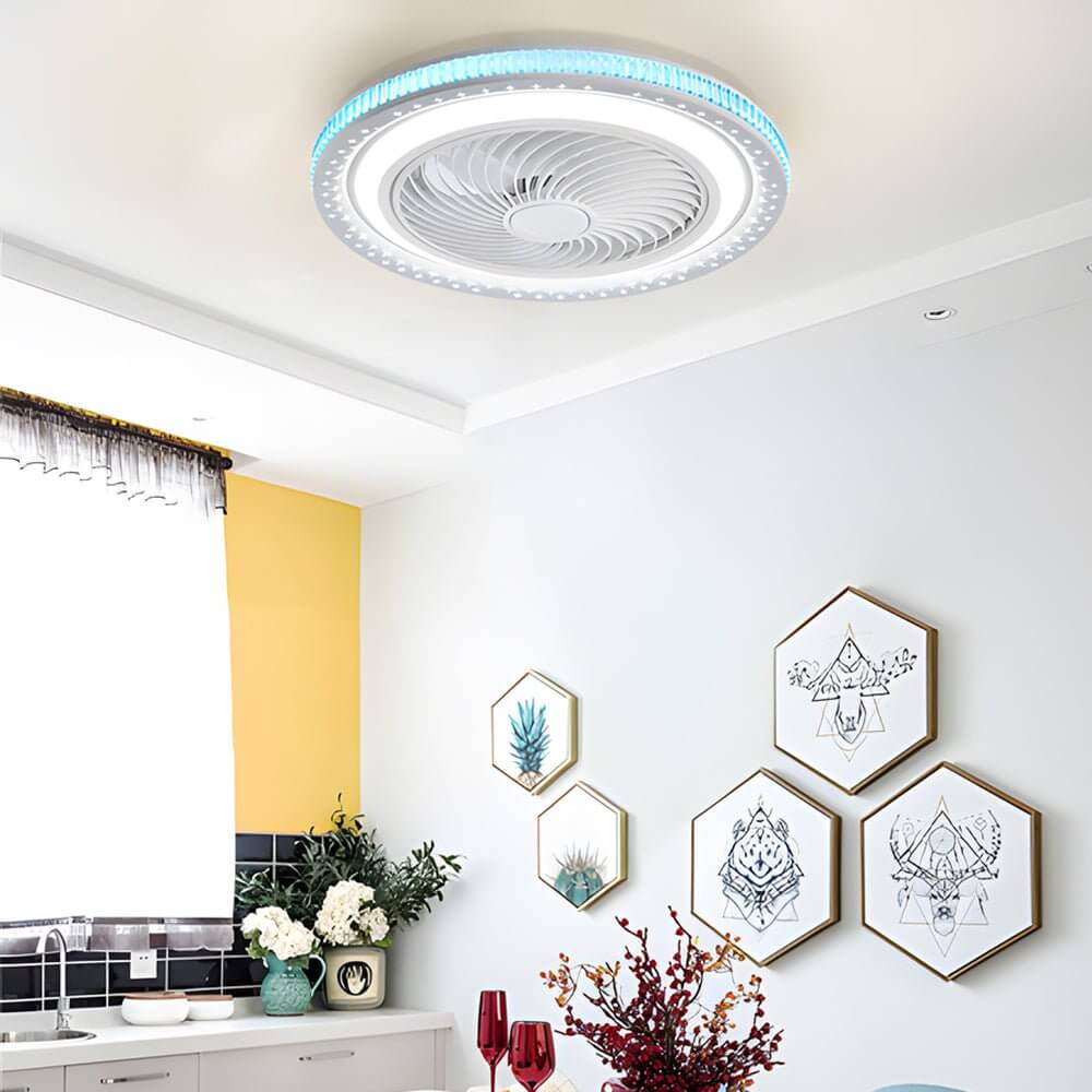 WINDSOR AEROLIGHT 19.7" BLADLESS CEILING FAN WITH INTEGRATED LED ILLUMINATION AND REMOTE CONTROL