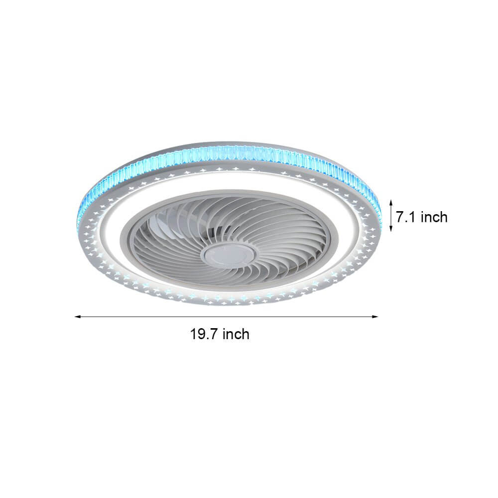 WINDSOR AEROLIGHT 19.7" BLADLESS CEILING FAN WITH INTEGRATED LED ILLUMINATION AND REMOTE CONTROL