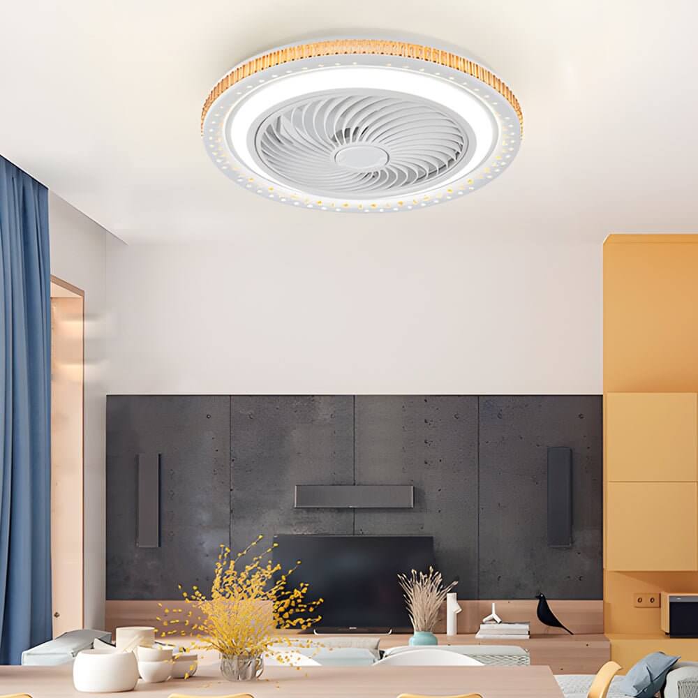 WINDSOR AEROLIGHT 19.7" BLADLESS CEILING FAN WITH INTEGRATED LED ILLUMINATION AND REMOTE CONTROL