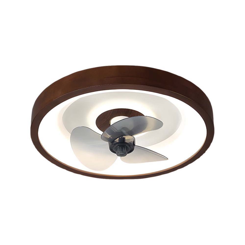 WINDSOR WALNUT 6-SPEED FLUSH MOUNT CEILING FAN WITH LED ILLUMINATION AND REMOTE CONTROL