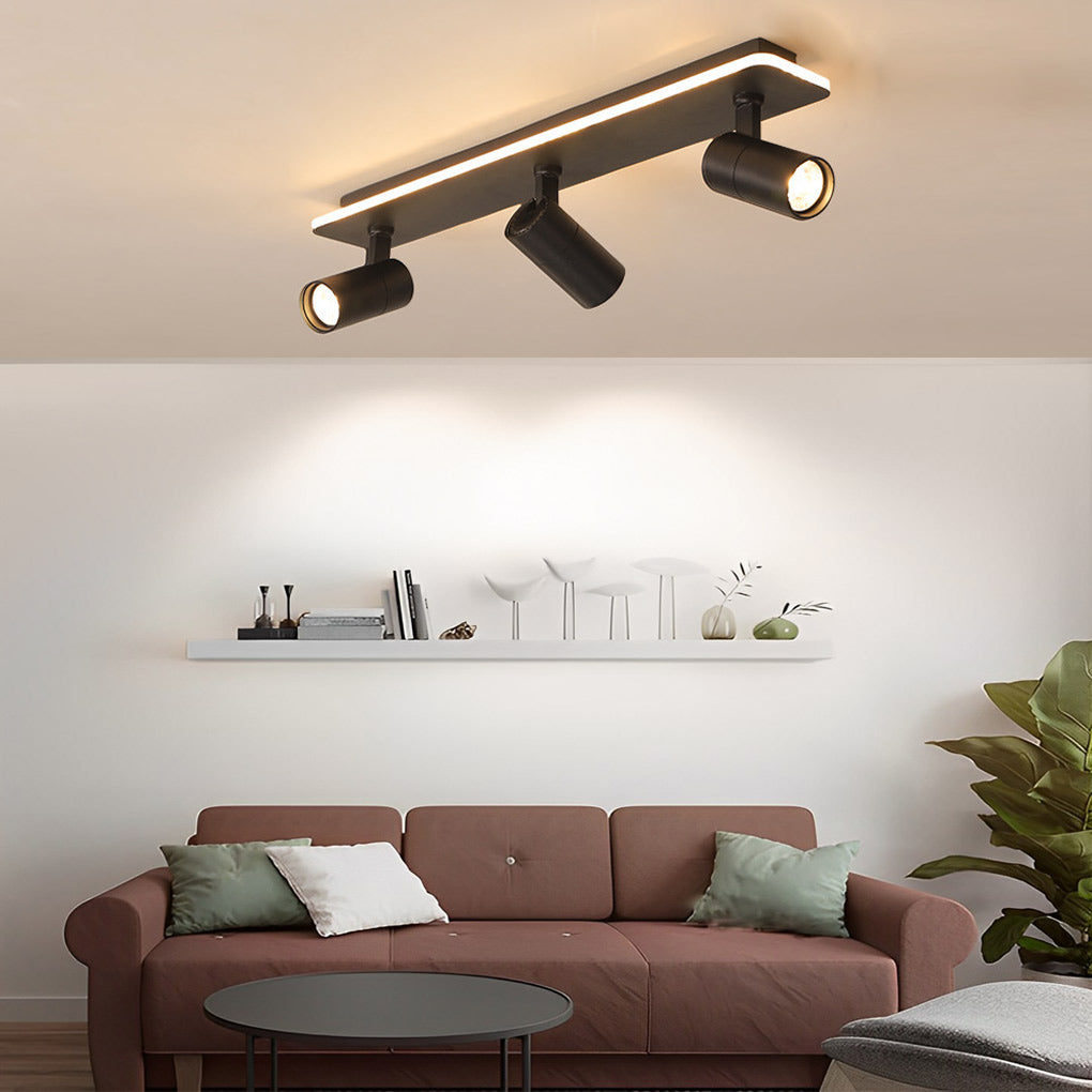 WINTHORPE RECTANGULAR LED FLUSH MOUNT SPOTLIGHT WITH ADJUSTABLE BEAMS