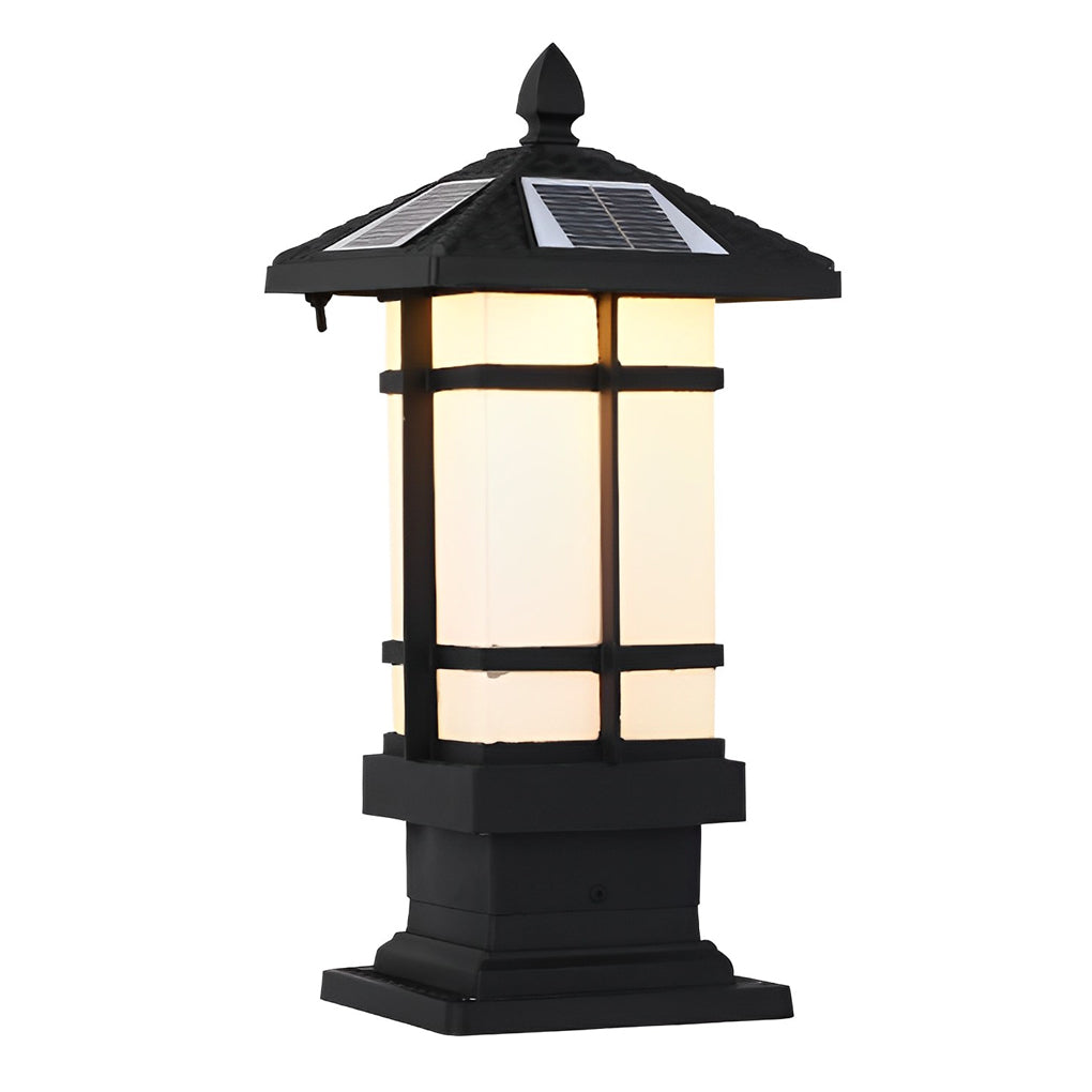 WINTHORPE RUSTIC SOLAR POST LANTERNS WITH REMOTE DIMMING