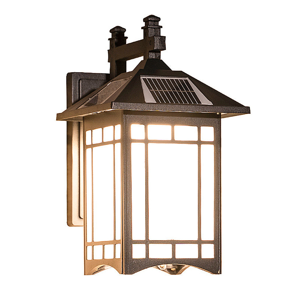WINTHORPE VINTAGE SOLAR WALL LANTERN WITH REMOTE CONTROL