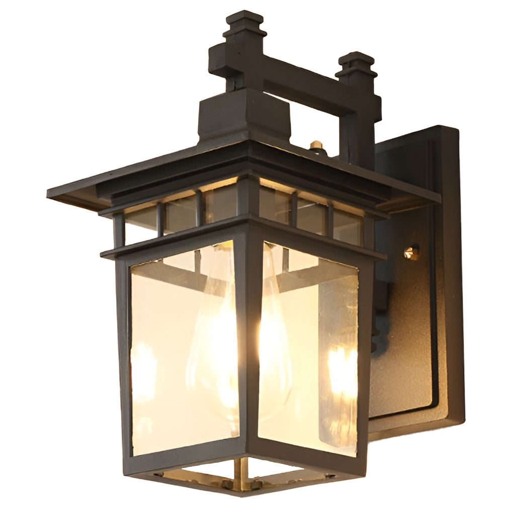 WINDSOR GLASS SHIELD OUTDOOR WALL LANTERN, WEATHER-RESISTANT SCONCE LIGHTING WITHOUT BULB