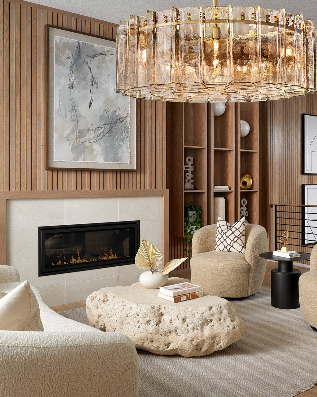 VERDIAN SMOKED CRYSTAL CEILING LANTERN