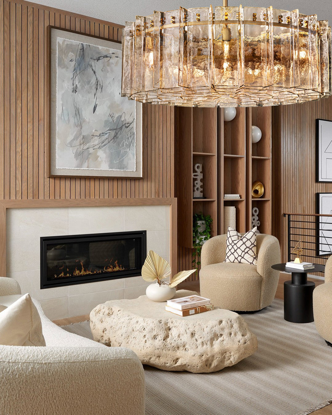 VERDIAN SMOKED CRYSTAL CEILING LANTERN