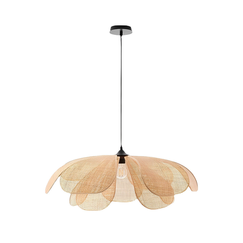 RAVENWOOD RATTAN PETAL TRILIGHT CHANDELIER