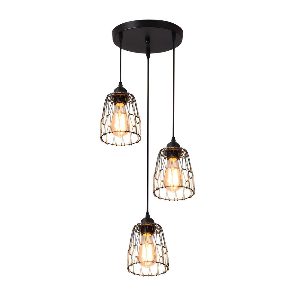 WINCHESTER TRIO GEOMETRIC IRON LANTERN CHANDELIER