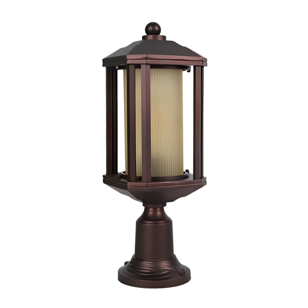 CHARLESTON ROSE GOLD OUTDOOR PILLAR LIGHTING