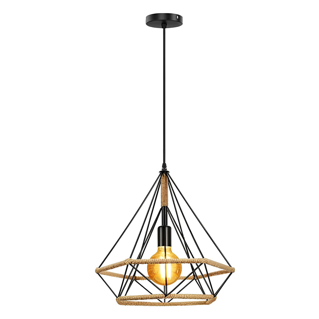 THISTLE IRON ROPE GEOMETRIC HANGING LANTERN