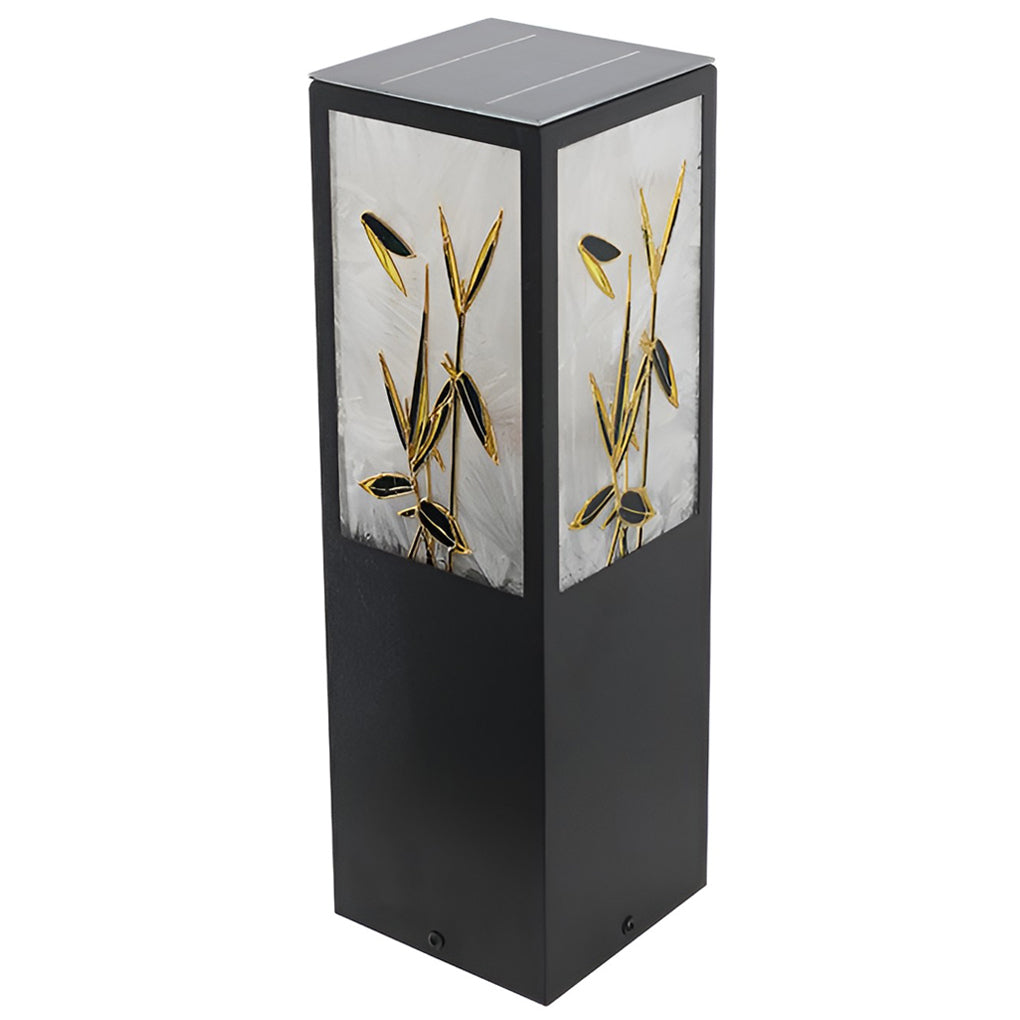 CHARLESTON FLORAL EMBELLISHED SOLAR GARDEN BOLLARD LIGHT