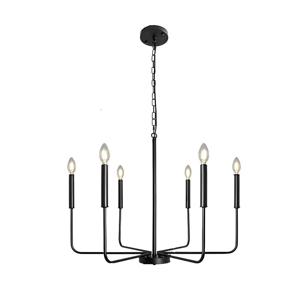 WINTERBOURNE SIX-LIGHT IRON CANDLE CHANDELIER