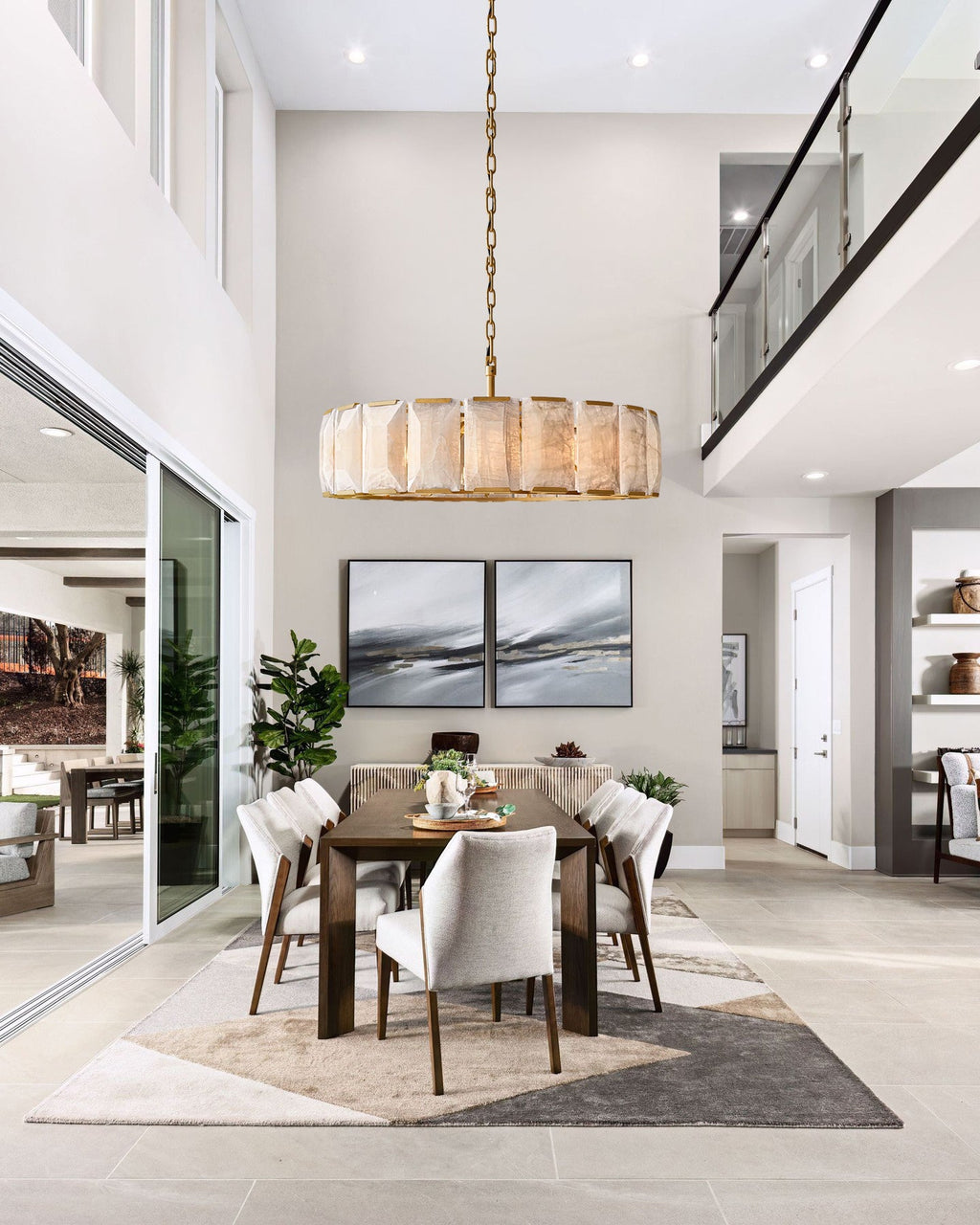 VALLONNE NATURAL STONE ROUND CEILING LUMINAIRE