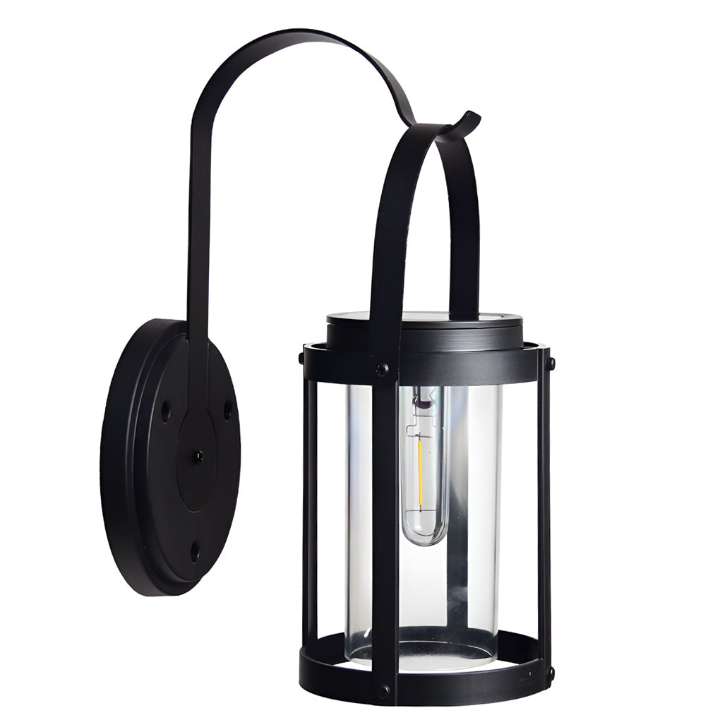WINTHORPE SOLAR-POWERED WALL LANTERN, MODERN WATER-RESISTANT LED SCONCE