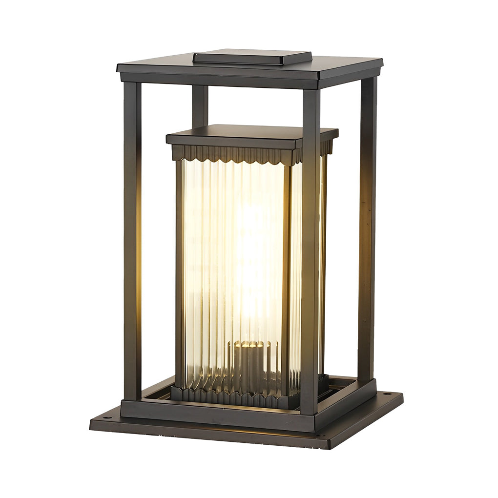 WINTERBOURNE RIBBED GLASS SQUARE SOLAR PATH LIGHTS