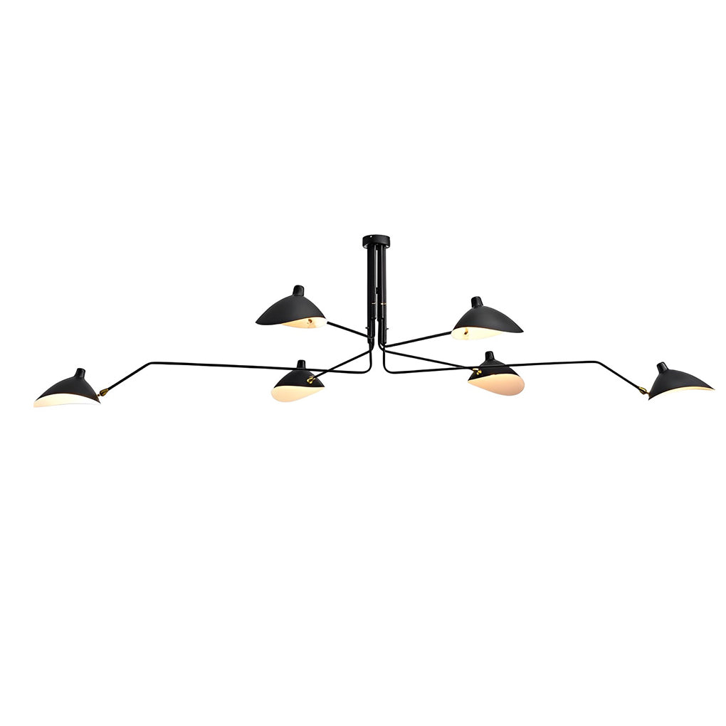 WHITBY SWINGING ARM DUCKBILL SHADE CHANDELIER IN ONYX