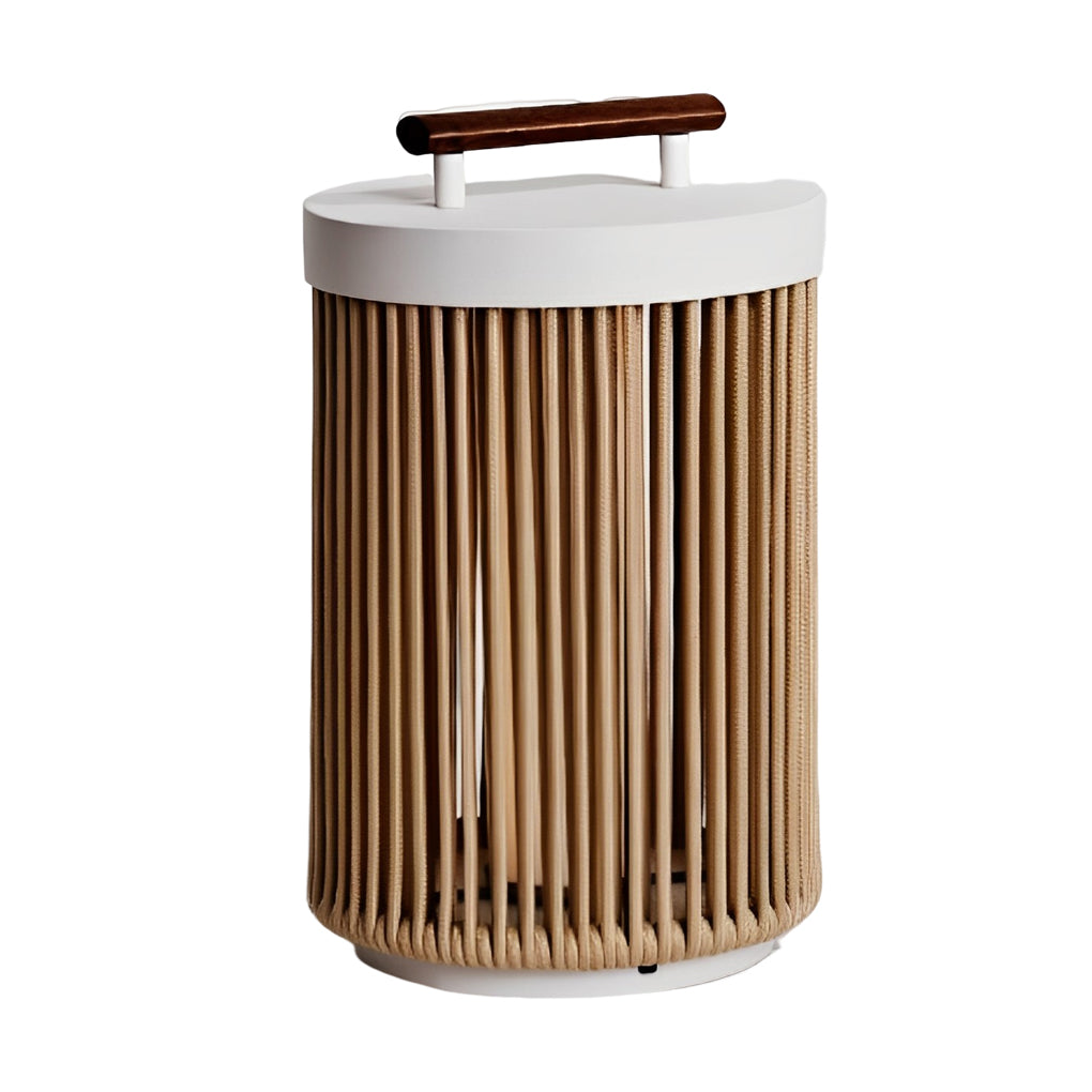1. **CAVENDISH WOVEN RATTAN SOLAR LANTERN** - A waterproof, modern outdoor lantern featuring intricate rattan craftsmanship, perfect for illuminating gardens or patios with solar-powered LED light.

2. **WINSLOW PORTABLE SOLAR GLOW LANTERN** - This stylis